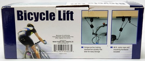 Bicycle Lift Bike Ceiling Mount Pulley Hoist Garage Storage Rack Hooks Hanger - Picture 5 of 9