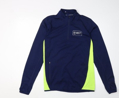 Blaues 1/2-Reißverschluss-Sweatshirt Herren UK Größe S London Marathon Events