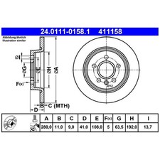 2x Bremsscheibe hinten für Volvo C30 533 C70 2 542 S40 544 V40 525 526 | 262387