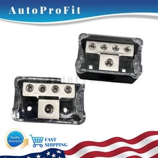 2Set Power Ground Amp Distribution Block 0/2/4 Gauge Input 4/8/10 Gauge Output
