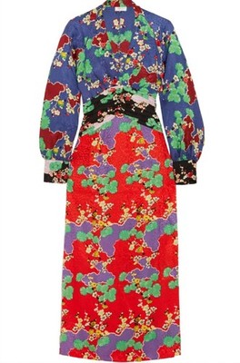 RIXO Fedora Silk Jacquard Midi Dress Size M