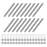 16 StüCk Vollgewindestange M5 X 50Mm 201 Edelstahl Rechtsgewinde Stangen Mit Mut