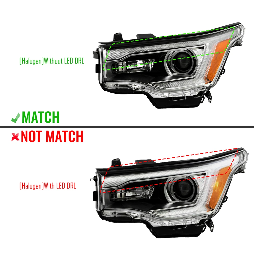 For GMC Acadia 2017-2019 Halogen Chrome w/o LED DRL Headlight Driver LH Assembly Foto 2 de 4