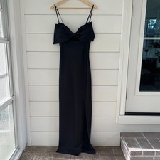 ASTR the Label Bow Sleeveless Satin Maxi Slip Dress Women's Medium