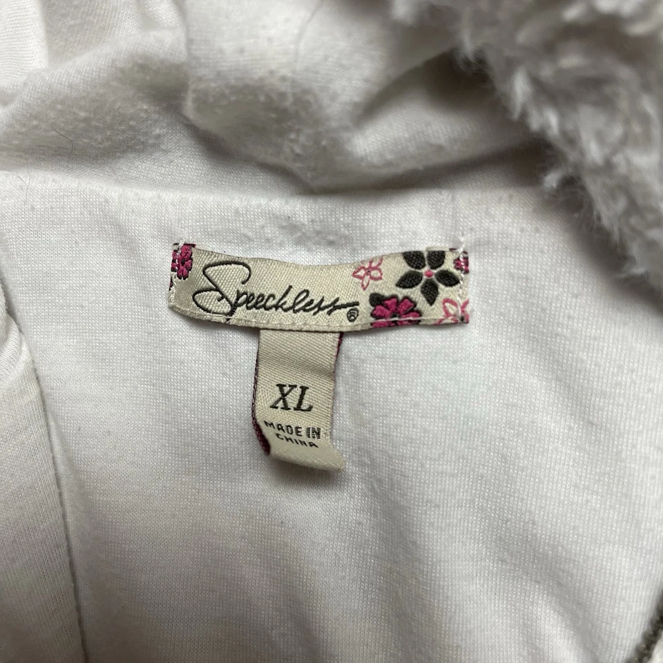 Speechless Talla XL Blanco Imitación Piel Niñas Chaqueta Chaleco con Capucha Niños Niñas Foto 4 de 4