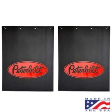 PETERBILT Trucks 24" x 30" Black & RED Poly-Rubber Semi Truck Mud Flaps-Pair