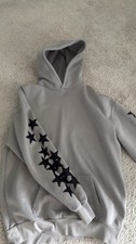 Gray Fleece Pullover Hoodie Men s L Hooded Po...