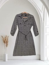 Carole Little Ikat Print Shirt Dress Size 8 Belted Classic Holiday Chic $68