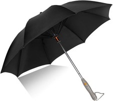Umbrella with Fan and Mister, Portable Sun Rain Golf Umbrellas, black