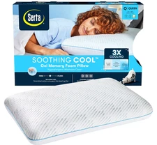 Serta® Soothing Cool™ Gel Memory Foam Pillow-  QUEEN and KING, Great Gift
