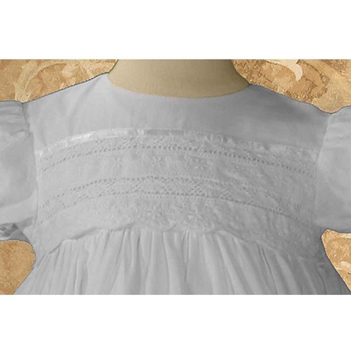 Girls Special Occasion 26" Cotton Christening Baptism Gown with Venise Lace a... - Picture 2 of 4