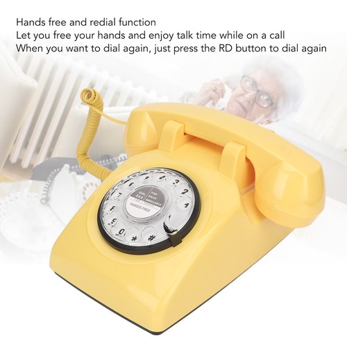 Retro Dial Telephone Classic Simulation Vintage Mechanical Ringer Pho SPC - Zdjęcie 12 z 12