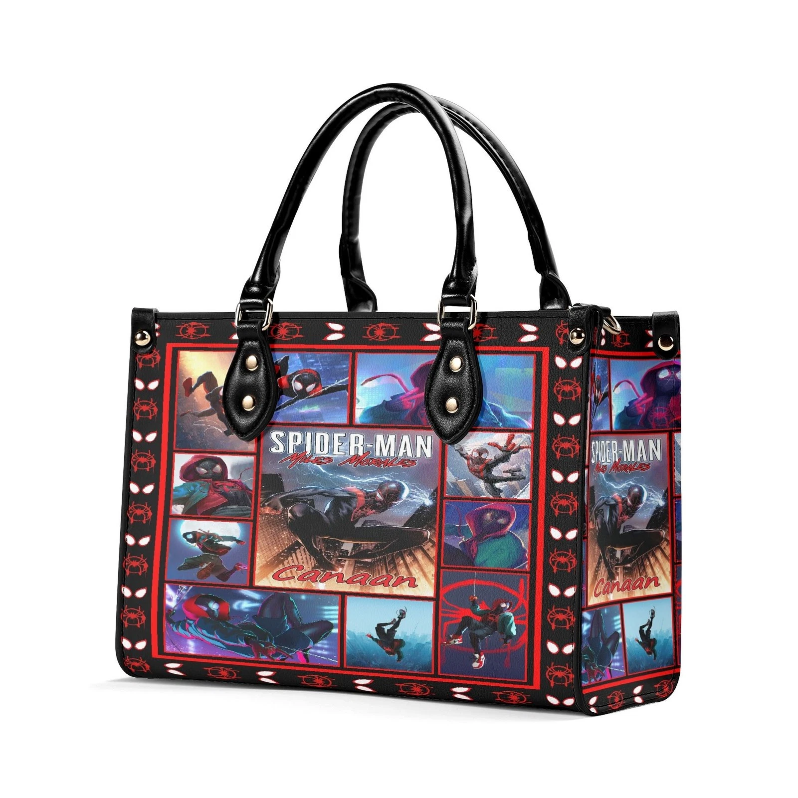 Spider-Man Miles Morales Leather Handbag, Marvel Superhero Bag, Gift
