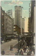 Chicago, Illinois Antique Postcard | Jackson Blvd. East From Plymouth Court