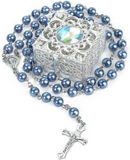 8mm Rosary Beads Necklace, Rosary Beads Catholic for Men and Women Comes in a...