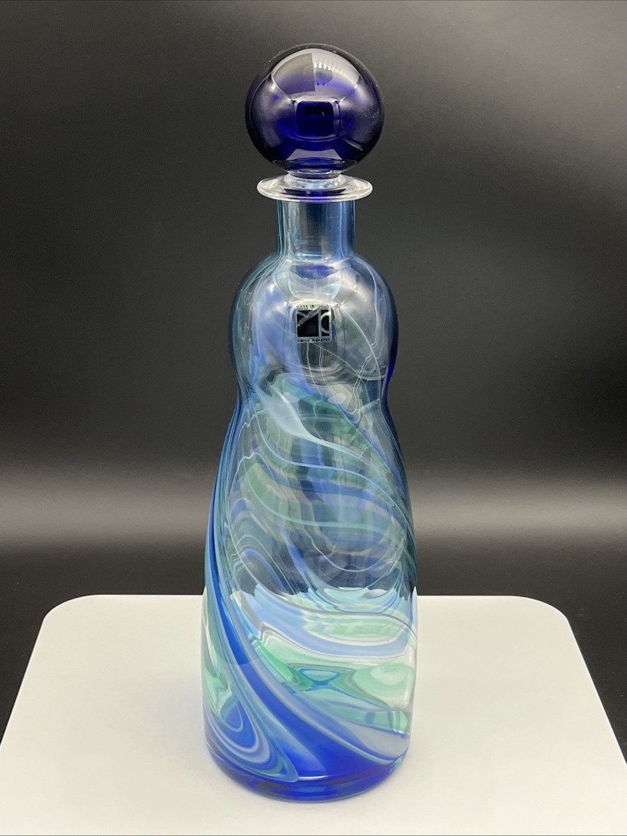 〇カルロモレッティ　花器③　Carlo Moretti Carlo Moretti Murano Art Glass Swirl 12 3/4
