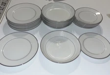 Shelby Fine China Platinum Rim Dinnerware – 24 Pc Service for 8 – Elegant 