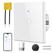 Remote Smart Light Switch UK 1 Gang, WiFi Smart Touch Wall Switch