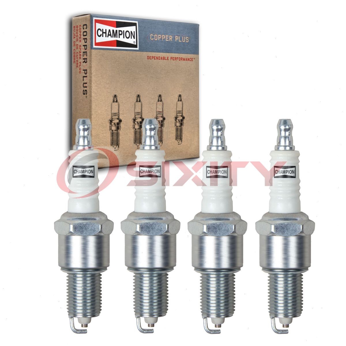 4 pc Champion Copper Plus Spark Plugs for 1989-1995 Dodge Spirit 2.2L 2.5L cu