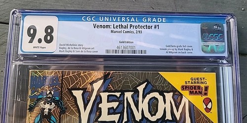 Venom Lethal Protector #1 Marvel Comics 1993 Gold Edition CGC 9.8 - Foto 3 di 3