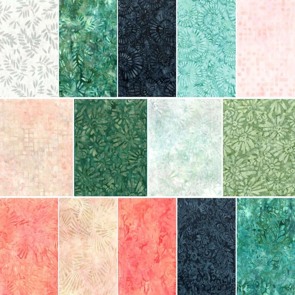 Wilmington Batiks - Flor del desierto - Cachemira y flores - Aqua/Azul Foto 3 de 4