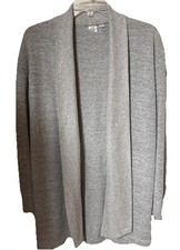 GAP WOMENS GRAY SHAWL COLLARED OPEN CARDIGAN KNIT SWEATER SIZE SMALL