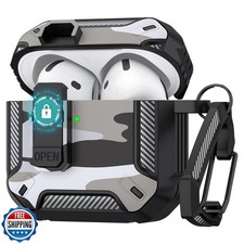 for AirPods 4 Case Cover with Secure Lock, Automatic Pop-up Full Protection H