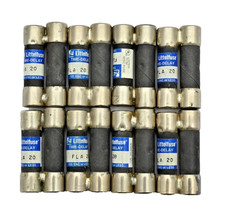 Lot of 8x Littelfuse FLA 20 Fuse 20A 125V Time Delay Midget TD Fuse
