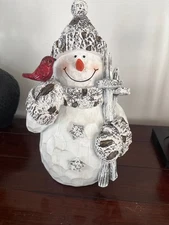 Home Reflections 14" Woodland White Christmas Snowman