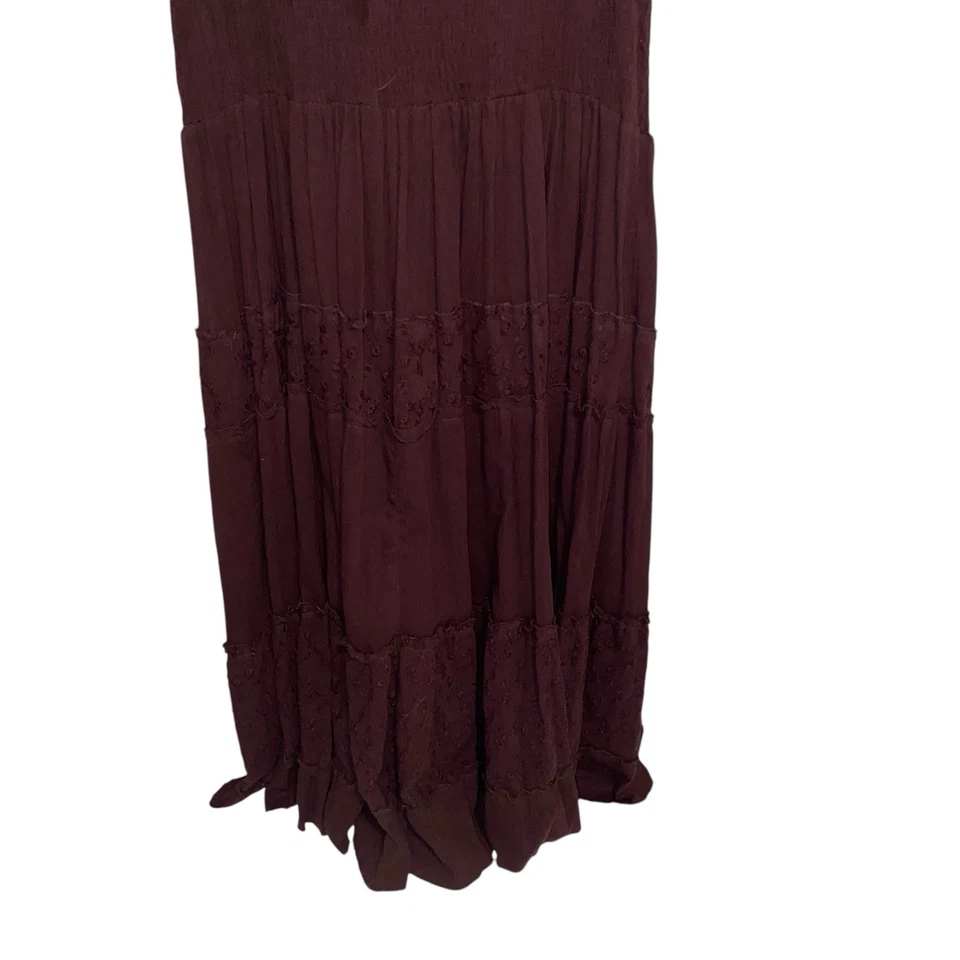 Vestido Paragon Para Mujer Grande Bordado Boho Niveles Hada Cottagecore Calado Foto 4 de 4