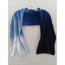 Women's Velvet Ombre Shawl Scarf Blue Gray Outdoor Travel Size 10"x55"