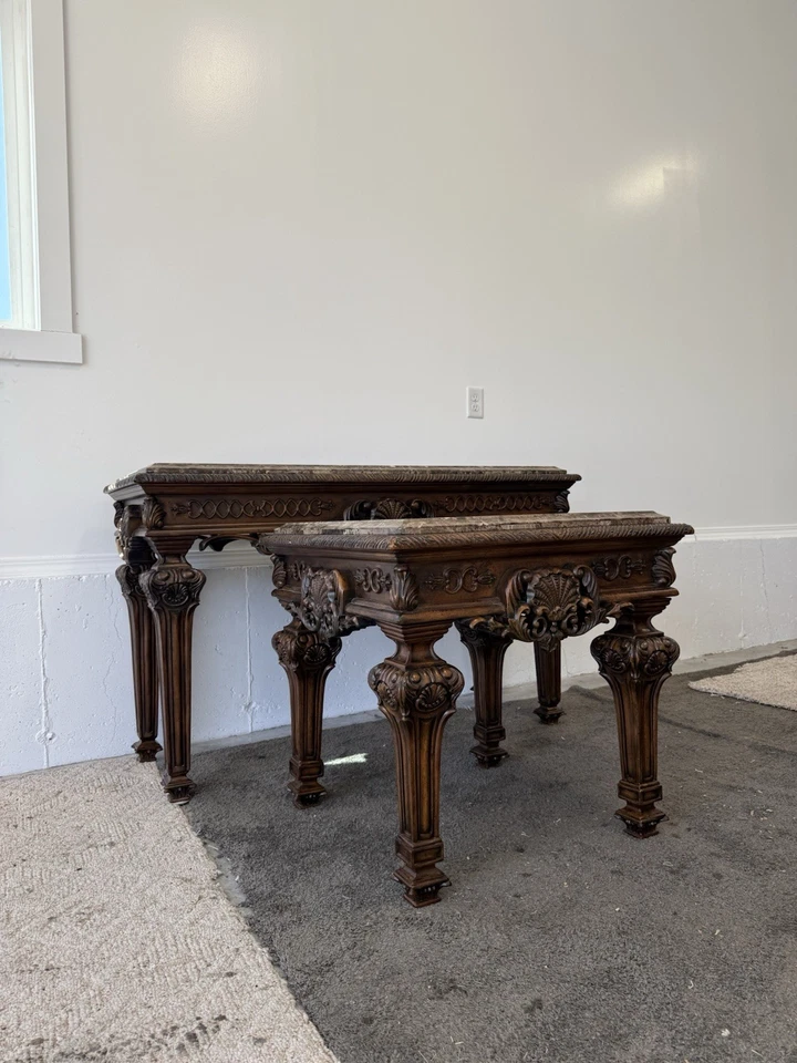 Juego de consola y mesa auxiliar Best Master tradicional de madera maciza sintética de cerezo Foto 4 de 4