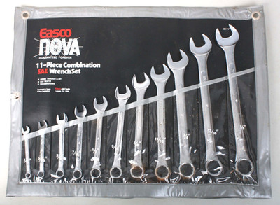 Vintage Easco Nova 11 pc SAE Combination Wrench Set 897111 Taiwan KD Tools