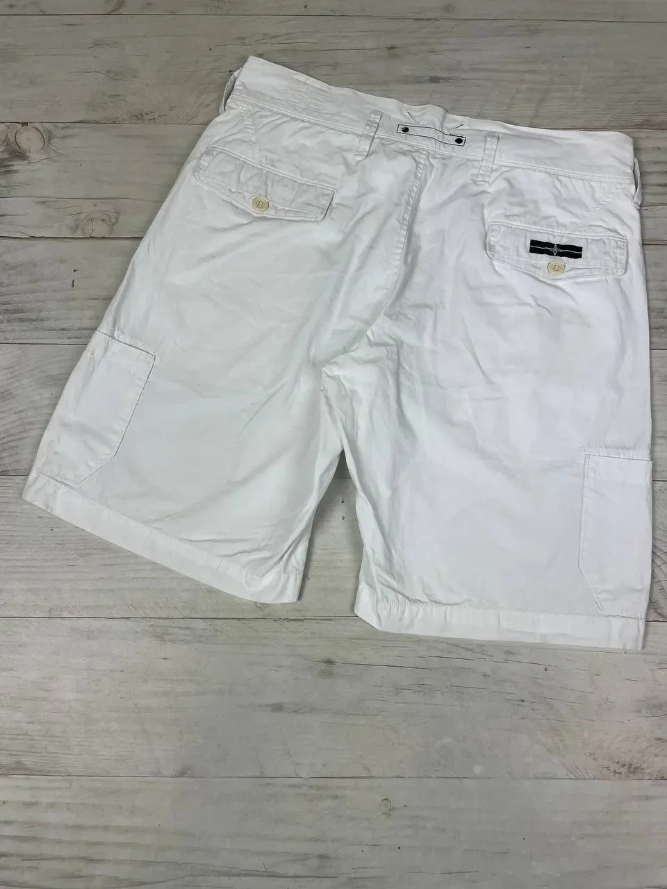 Stone Island, Vintage Stone Island Denim Shorts 90s Men Size L White