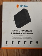Einova 100W Universal Laptop Charger- Black - New Open Box