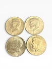 1964 Kennedy Half Dollars 90% Silver Lot Of 4 Bullion Silver Coins Circulated
