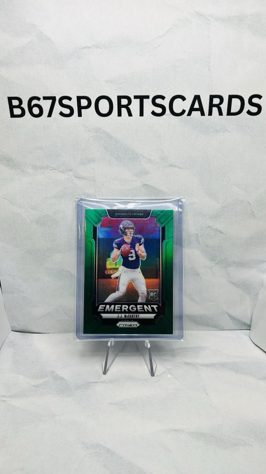 2024 Panini Prizm - Emergent J.J. McCarthy #19 Green Prizm (RC)