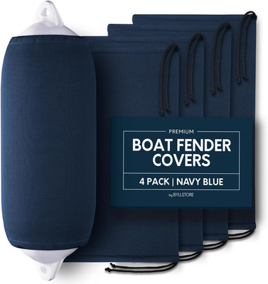 Boat Fender Covers | Several Size Options Available | Black & Navy Blue | 1, ...