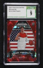 2020 Prizm Draft Picks Global Prospects Red Ice LaMelo Ball #98 CSG 9 Mint 1o8c