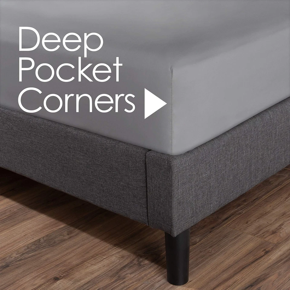 Sábanas dobles de microfibra cepillada - Juego de sábanas de 3 piezas con funda de almohada, planas y... Foto 4 de 4