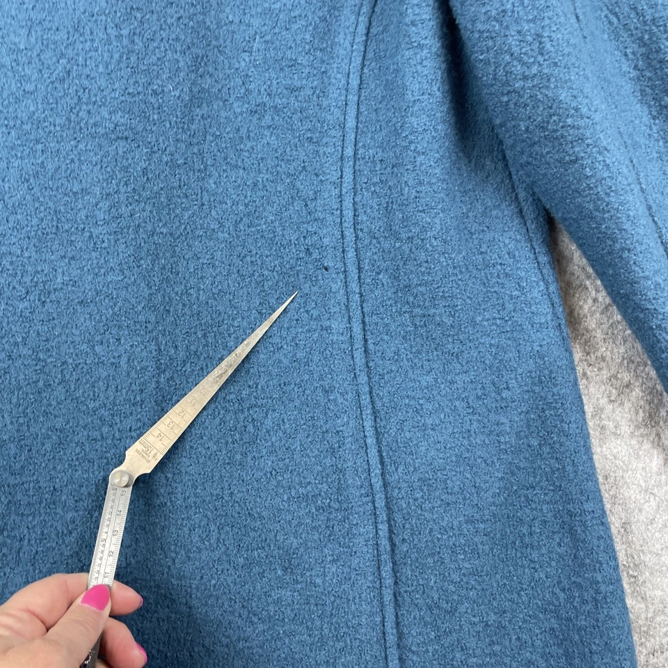 LL BEAN Jacket Womens XL Boiled Wool Bellandi Winter Coat Blue Italy - Image 4 of 4