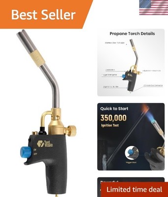 Versatile Propane Torch Head with Adjustable Flame & Trigger Ignition - 1300°C
