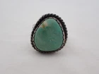 Vintage Native American Sterling Silver & Turquoise Size 8.5 Ring OB-10