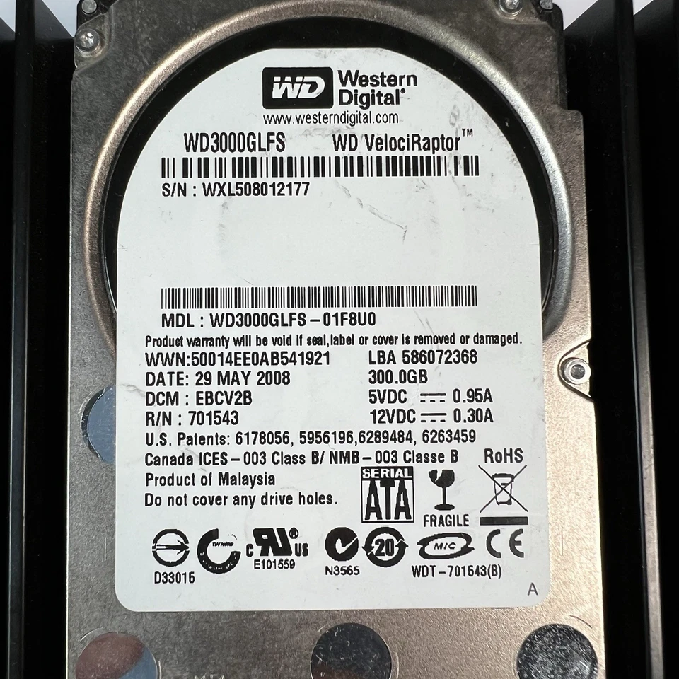 WD3000GLFS WESTERN DIGITAL 300GB LFF 3.5" SATA HARD DRIVE UNTESTED - Image 2 of 4