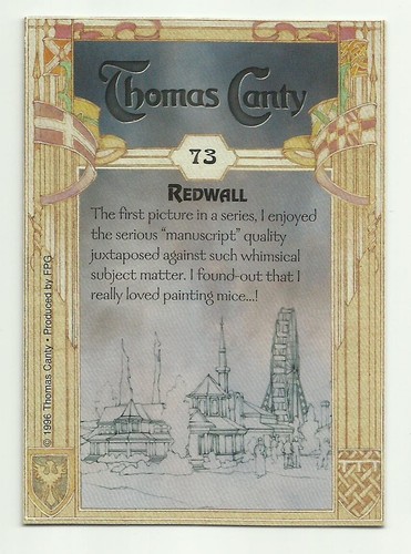 1996 Thomas Canty Collection Fantasy Art Trading Card # 73 Redwall - Picture 2 of 2