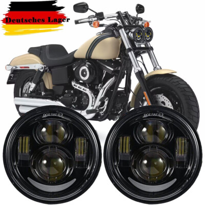 4.65'' LED Scheinwerfer DRL High Low Beam Für 2008-2016 Harley Dyna Fat Bob FXDF