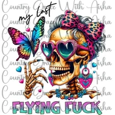 Sublimation Transfer Skull Flying Funny Ready To Press Heat Transfer