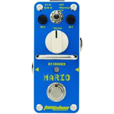 Tomsline Engineering AR-ABY-3 Mario, Bit Crusher Guitar Pedal, Blue/Yellow