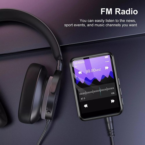 Reproductor MP4/MP3 compatible 128G Bluetooth música sin pérdidas radio FM grabadora deporte EE. UU. - Imagen 8 de 23