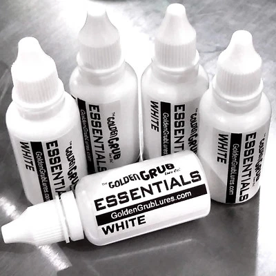 THE GOLDEN GRUB LURE CO NEW 1 OZ WHITE Essentials Color Fishing Soft Plastic Bait Lure Making plastisol